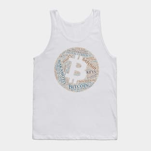 Bitcoin Wordcloud for Lighter Backgrounds Tank Top